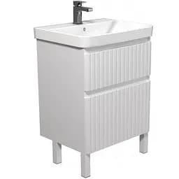 Тумба Мойдодир Fluffy 60-U з умивальником Vivace 60 Білий матовий