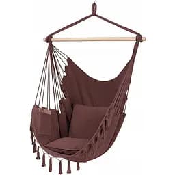 Підвісне крісло бразильський гамак BOHO 100 см + 2 шт подушки Burgundy