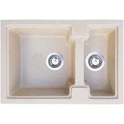 Гранітна кухонна мийка Romzha Patrat 62D Bezhvy (402) з 1.5 чашами