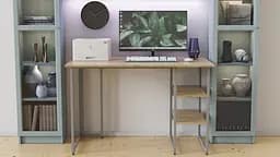 Комп'ютерний стіл Ferrum-decor Кевін 75x140x60 сірий ДСП Дуб Сонома 16мм (FRD-101730) - мініатюра 4