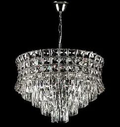 Люстра кришталева Splendid Ray L2462/600/10A (CR), 10 ламп, 62 см, хром/білий, на гачок, сучасний стиль