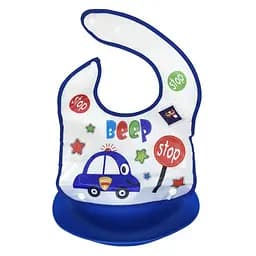 Дитячий слинявчик Трактор Mega Zayka MGZ-0602(Deep Blue) зі знімною кишенею