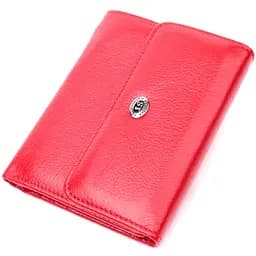 Яскравий жіночий гаманець із монетницею із натуральної шкіри ST Leather 19482 червоний