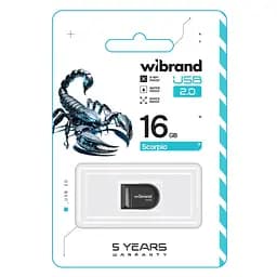 USB флеш накопичувач Wibrand 16GB Scorpio Black USB 2.0 (WI2.0/SC16M3B) - мініатюра 2