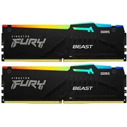 Модуль памяти для компьютера DDR5 16GB (2x8GB) 6000 MHz FURY Beast RGB Kingston Fury (ex.HyperX) (KF560C36BBEAK2-16)