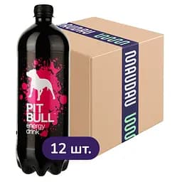 Упаковка енергетичного безалкогольного напою Pit Bull 12 л (1 л х 12 шт.)