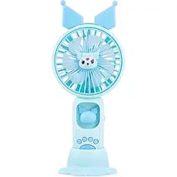 Дитячий портативний USB-вентилятор із підсвіткою Куромі блакитний (S085)