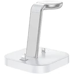 Бездротовий зарядний пристрій Hoco CW43 10W 3в1 білий