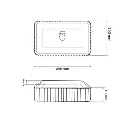 Умивальник VBI Florentia light green matt накладний VBI-015004, Цветной - мініатюра 2