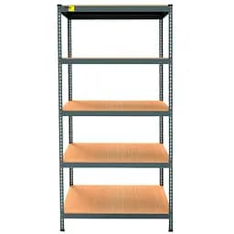 Металевий стелаж Emby Light Series (розмір 2400х900x450мм) 5 полиць ДСП до 100кг Чорний