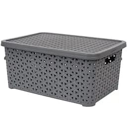 Корзина Diomedea с крышкой 29.7x19.6x13 см 6 л серая (К12-130) 