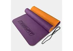 Коврик для йоги и фитнеса EasyFit TPE+TC 6 мм двухслойный фиолетовый-оранжевый (EF-1924-VO)