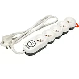 Удлинитель сетевой Sthor 1.5 м 5 гнезд и включатель 3-жильный 1.5 мм² с заземлением белый (72356)