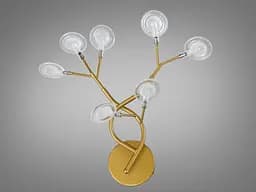 Унікальне бра в спальню Світлячок, 7 ламп, золото сатин