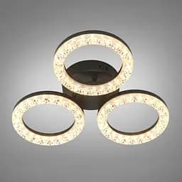 Стельова LED-люстра Diasha MX4770/3S BK, акрилові кільця, Ø40 см, 45 W