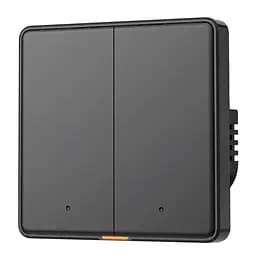 Вимикач механічний Tuya RF433 EU Wi-Fi на дві лінії Чорний