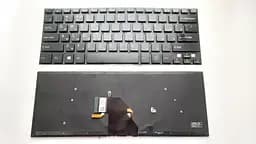 Клавіатура для ноутбуків Sony Vaio SVF14 (Fit 14 Series) чорна без рамки з підсвічуванням RU/US