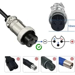 Зарядний пристрій для електричного скутера YZPOWER 42V 2A 36V Li-ion Lithium GX16 (1+3) - мініатюра 3