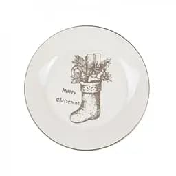 Тарелка Lefard 858-0038 Новогодняя керамика 21 см Белый