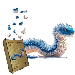 Пазл деревянный Ледяная Змейка, А5, Картонная коробка 35 элементов