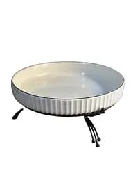 Сервировочное блюдо 1572B из керамики на металлической подставке 25,5 см