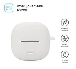 Силіконовий чохол для навушників Xiaomi Redmi Buds 6 Lite, Hang Case, білий, ультратонкий захисний кейс товщиною 2 мм, захист від подряпин, пилу та ударів, компактний, з карабіном для кріплення, ArmorStandart (ARM81087) - мініатюра 2