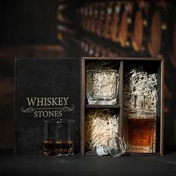 Подарунковий набір віскі Whiskey Stones №12 у дерев'яному пеналі - графин Pasabahce + склянки Luna - мініатюра 5