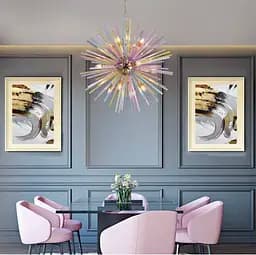 Люстра SPUTNIK non-ferrous со стеклянными палочками | Ст. MD 9065 GD | Line F