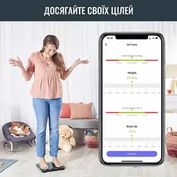 Ваги підлогові Tefal Goodvibes Life Bluetooth 180 кг AAAx3 в комплекті скло чорні - мініатюра 5