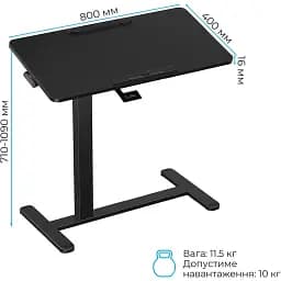 Приставний комп'ютерний стіл OfficePro ODM405B Black [148326] - мініатюра 5