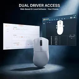 Бездротова миша ATTACK SHARK V8 42000 DPI PAW3950MAX Nordic 54L15 8K Біла - мініатюра 9
