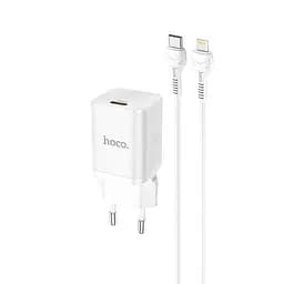 Зарядний комплект Hoco Rigorous charger set N19 Type-C to Lightning cable 25W білий - мініатюра 3