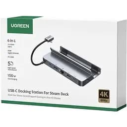 Игровая док-станция (хаб) Ugreen CM666 Steam Deck Dock 6-в-1 4K 120Hz (UGR-15388)