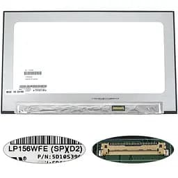Матриця 15.6" LP156WFE-SPD2 touch 1920 х 1080, 30pin eDP, IPS, LED, SLIM без дод. панелі , матова, роз'єм праворуч внизу для ноутбука
