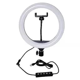 Кільцева світлодіодна LED лампа RIAS MJ26 RGB з тримачем USB дротове управління 26 см