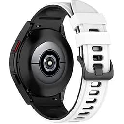 Браслет Ricco для Samsung Galaxy Watch 5 - біло-чорний ширина кріплення 20мм силікон Watchbands (W19-4WB12227561)