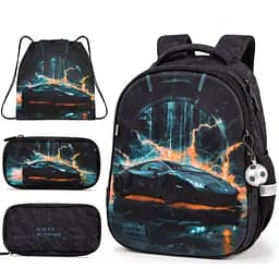 Шкільний ортопедичний рюкзак 3 в 1 для хлопчика School Standard 38х30х18 см з Машиною для першокласника (Full 170-76) - мініатюра 1