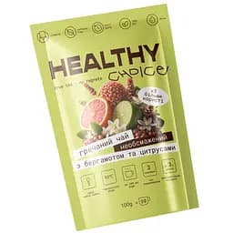 Необсмажений гречаний чай Healthy Choice з бергамотом та цитрусом 100 г