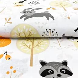 Дитяча постільна білизна в ліжечко ANIMALS CS19, бежевий (AnimalsAutumnForest_DropBeige110x160_140) - мініатюра 8