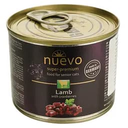 Вологий корм для літніх котів Nuevo Senior з ягням та журавлиною 200 г (95116 (223))