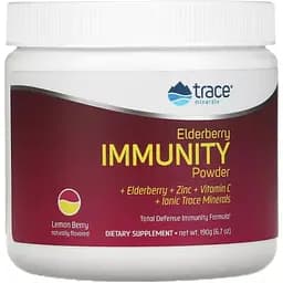 Посилення імунітету з бузиною Trace Minerals Elderberry Immunity Powder зі смаком лимона та ягід 190 г