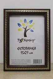 Фоторамка 15х21, вишнева із золотою змійкою, 2416-152-9, Скло + Картон