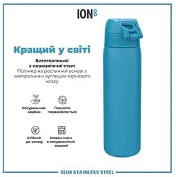 Пляшка для води ION8 металева 600 мл Stainless Steel Blue (I8SS600BLU) - мініатюра 6