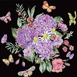 Набор для росписи Strateg Красочная композиция на черном фоне 40х40 см (AV4040-28)