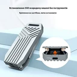 Кишеня зовнішня Maiwo M.2 SSD NVMe 2280 ч-з USB4.0 Type-C 40Gbps (K1695) - мініатюра 5