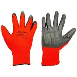 Рукавички робочі захисні стрейчові Китай 10" червоно-чорна (в упаковці 3 шт.)