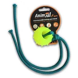 Игрушка AnimAll Fun шар с канатом желтая 4 см