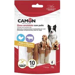 Ласощі для собак Camon Палички з яловичої шкіри обмотані куркою 70 г