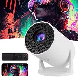 Портативный домашний проектор Rotundity M5 с WiFi и пультом для просмотра фильмов Широкоэкранный 16:9 Белый