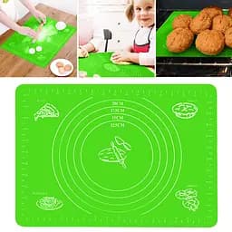 Килимок силіконовий для розкочування тіста, випічки та заморожування напівфабрикатів 25х35 см, A-Plus Салатовий 83589